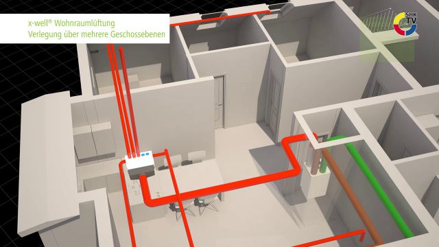 Embedded thumbnail for Kermi x-well S460 Wohnraumlüftung - Verlegung über mehrere Geschossebenen