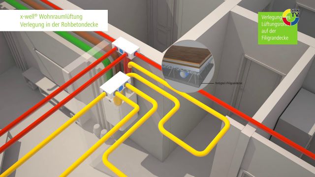 Embedded thumbnail for Kermi x-well S280 Wohnraumlüftung - Verlegung in der Rohbetondecke