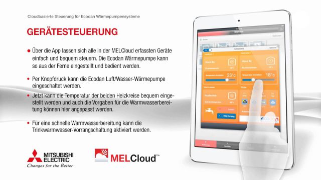 Embedded thumbnail for Mitsubishi Electric: MELCloud - Cloudbasierte Steuerung für Ecodan Wärmepumpensysteme